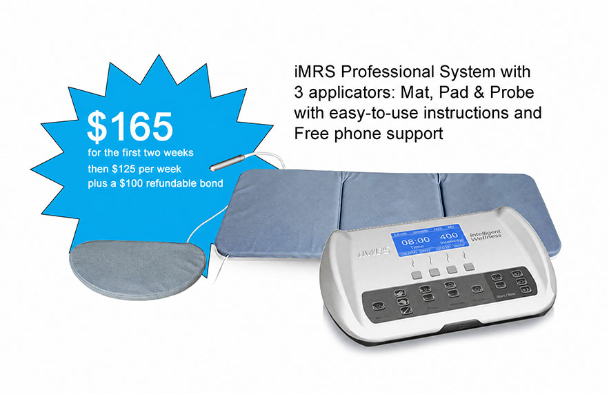 PEMF system rental: $165 for the first two weeks, then $125 per week, plus a $100 refundable bond